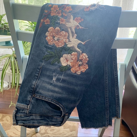 HALLHUBER stylish Asian embroidery jeans 31” waist - Picture 11 of 12